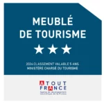 Pannonceau d'indication du classement 3 étoiles du gite La Grange